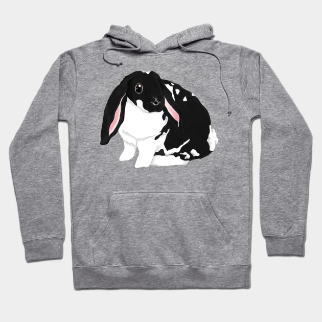 Bunji Lop Broken Black Rabbit Hoodie by GambarGrace